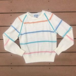 Vintage 80’s 90’s pastel striped crew neck sweater